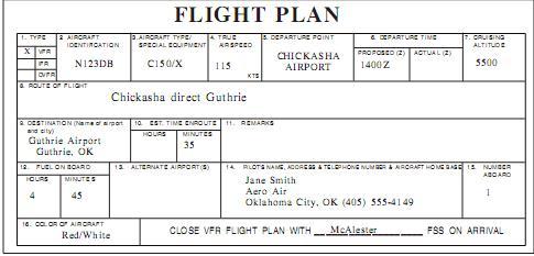 Figure 14-25. Flight plan form.